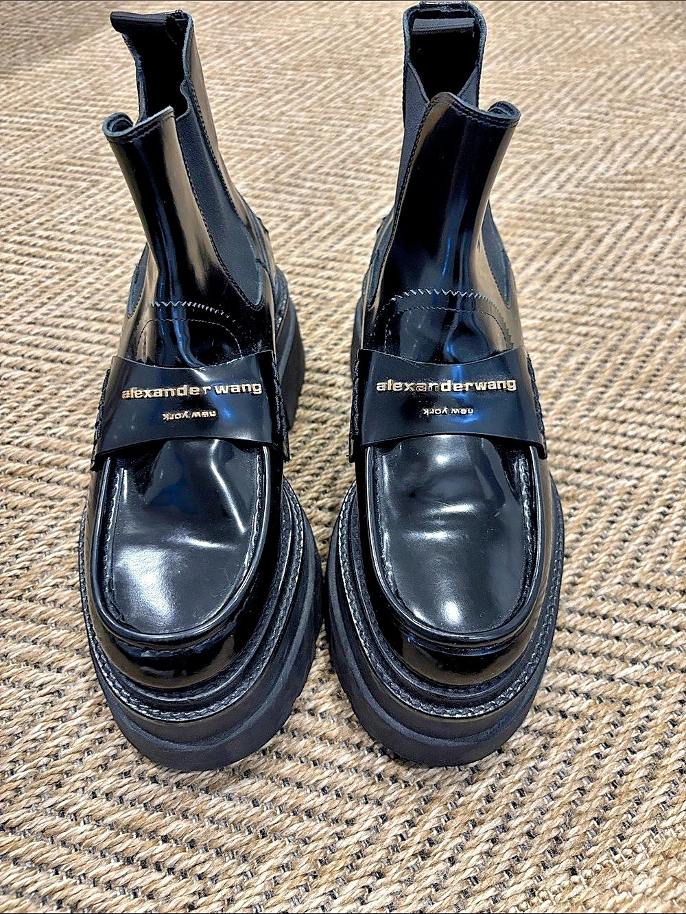 Alexander Wang Carter Platform Loafer Boot Black